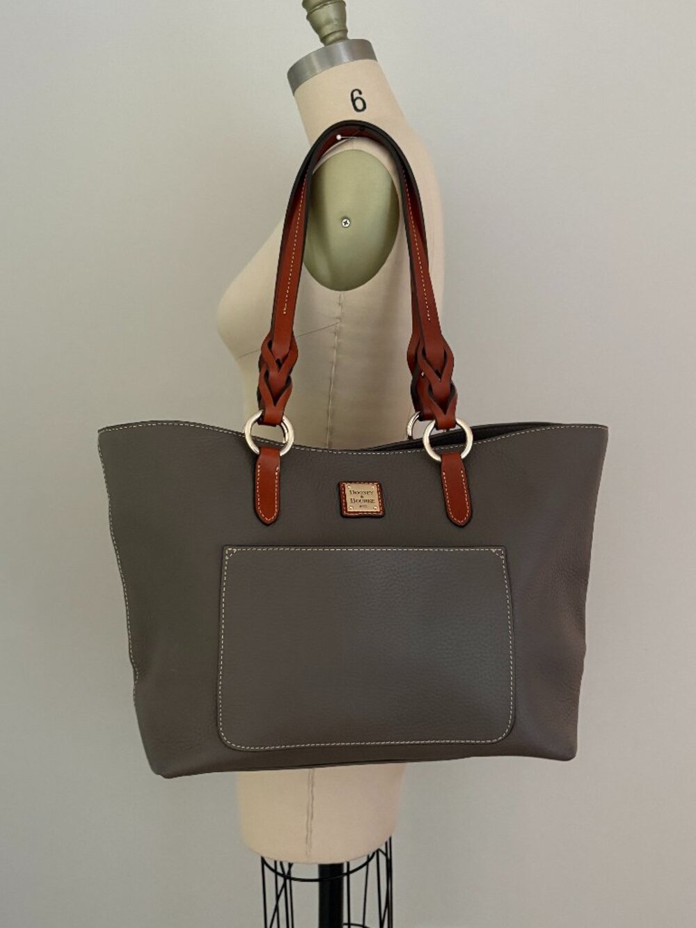 Dooney & Bourke Pebble Grain Tammy Tote Bag Grey Heritage Quiet Luxury Work Chic